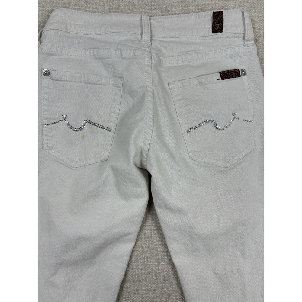 7 For All Man Kind Womens Skinny Flared Jeans Size 26 White - Picture 9 of 10